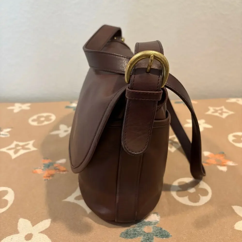 VTG COACH FLETCHER 1997 Crossbody Mahogany Brown Cowhide Leather N# M7M-4150